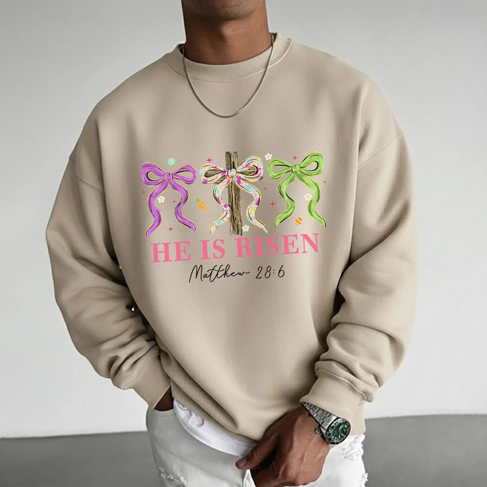 He Is Risen Floral Bow Cross – He is Risen – Unisex Tshirt / Hoodie / Sweatshirt - Faith Guided Life
