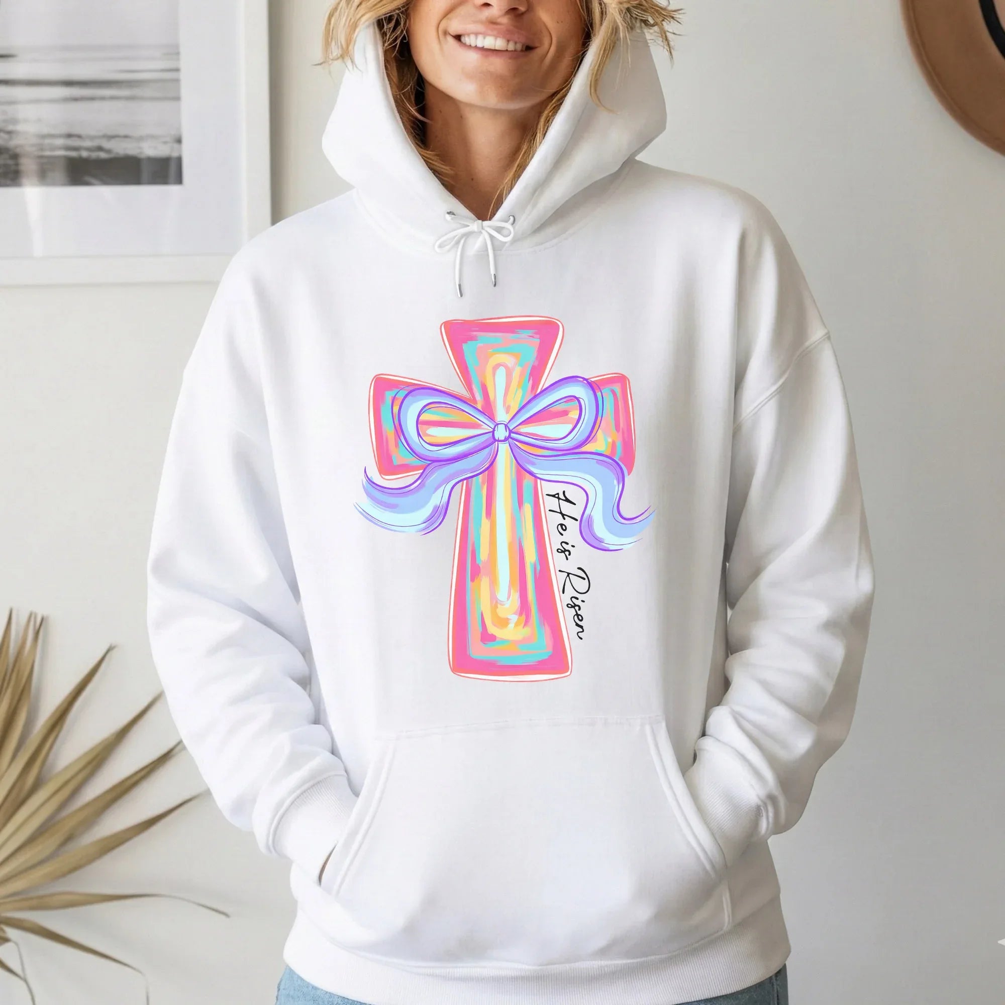 He Is Risen Colorful Cross Bow Design – He is Risen – Unisex Tshirt / Hoodie / Sweatshirt - Faith Guided Life