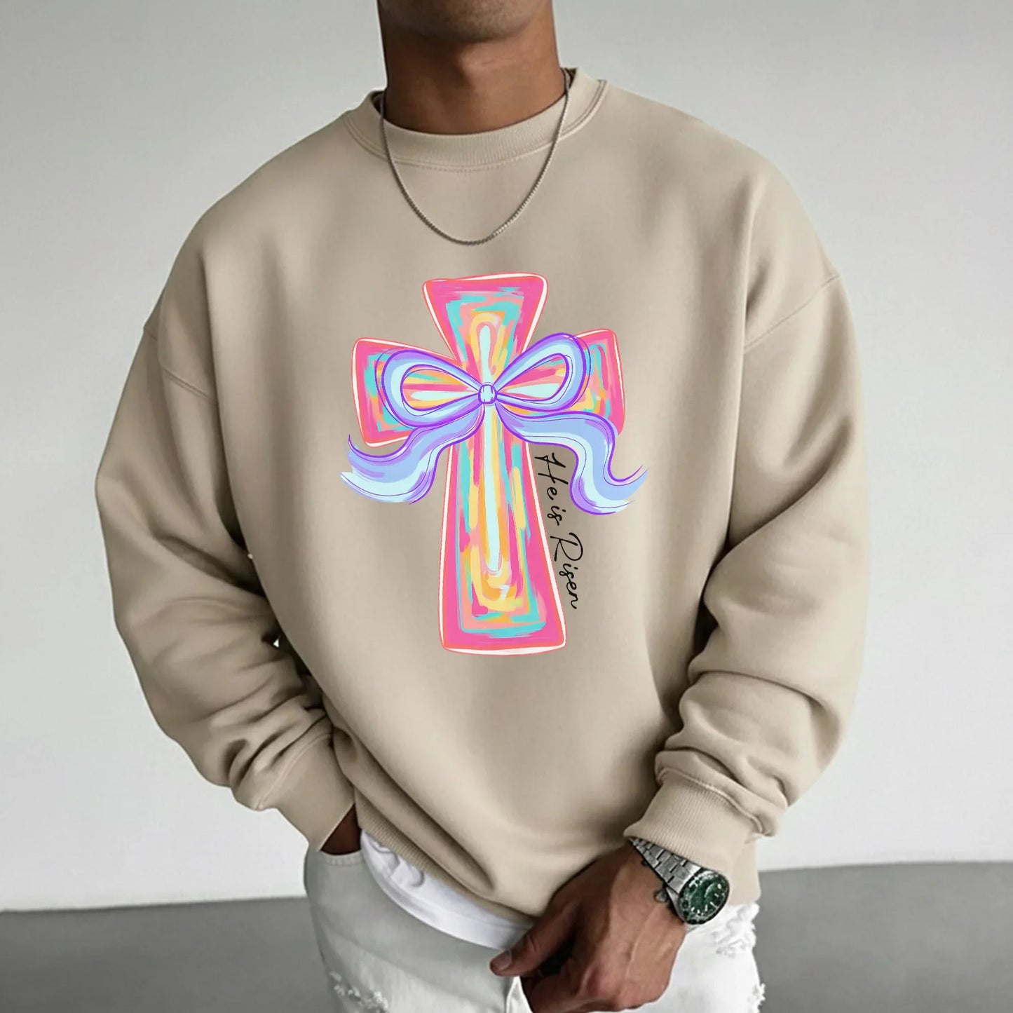 He Is Risen Colorful Cross Bow Design – He is Risen – Unisex Tshirt / Hoodie / Sweatshirt - Faith Guided Life
