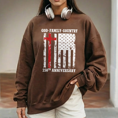 God • Family • Country Cross Flag – Hold Fast Faith – Unisex Tshirt / Hoodie / Sweatshirt - Faith Guided Life