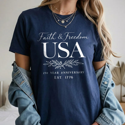 Faith & Freedom USA Script – Hold Fast Faith – Unisex Tshirt / Hoodie / Sweatshirt - Faith Guided Life