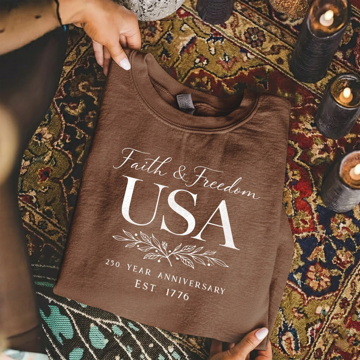 Faith & Freedom USA Script – Hold Fast Faith – Unisex Tshirt / Hoodie / Sweatshirt - Faith Guided Life