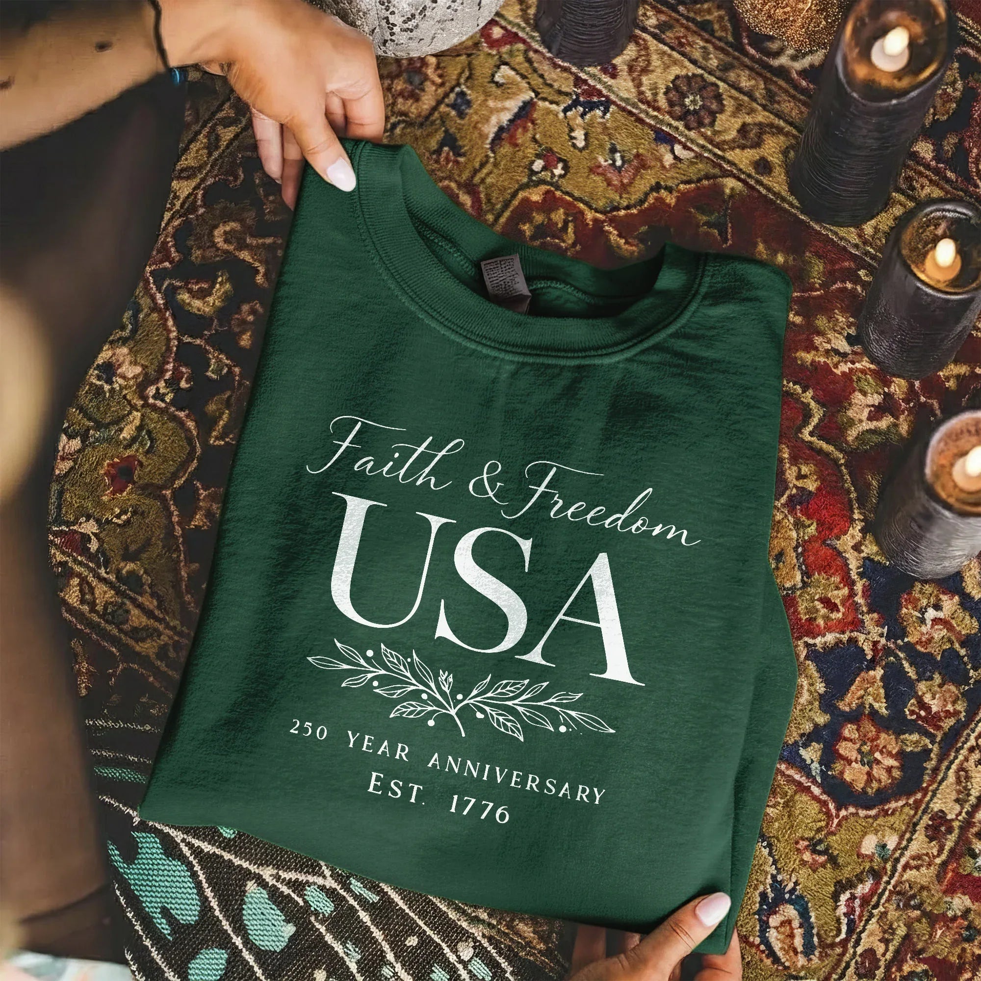 Faith & Freedom USA Script – Hold Fast Faith – Unisex Tshirt / Hoodie / Sweatshirt - Faith Guided Life
