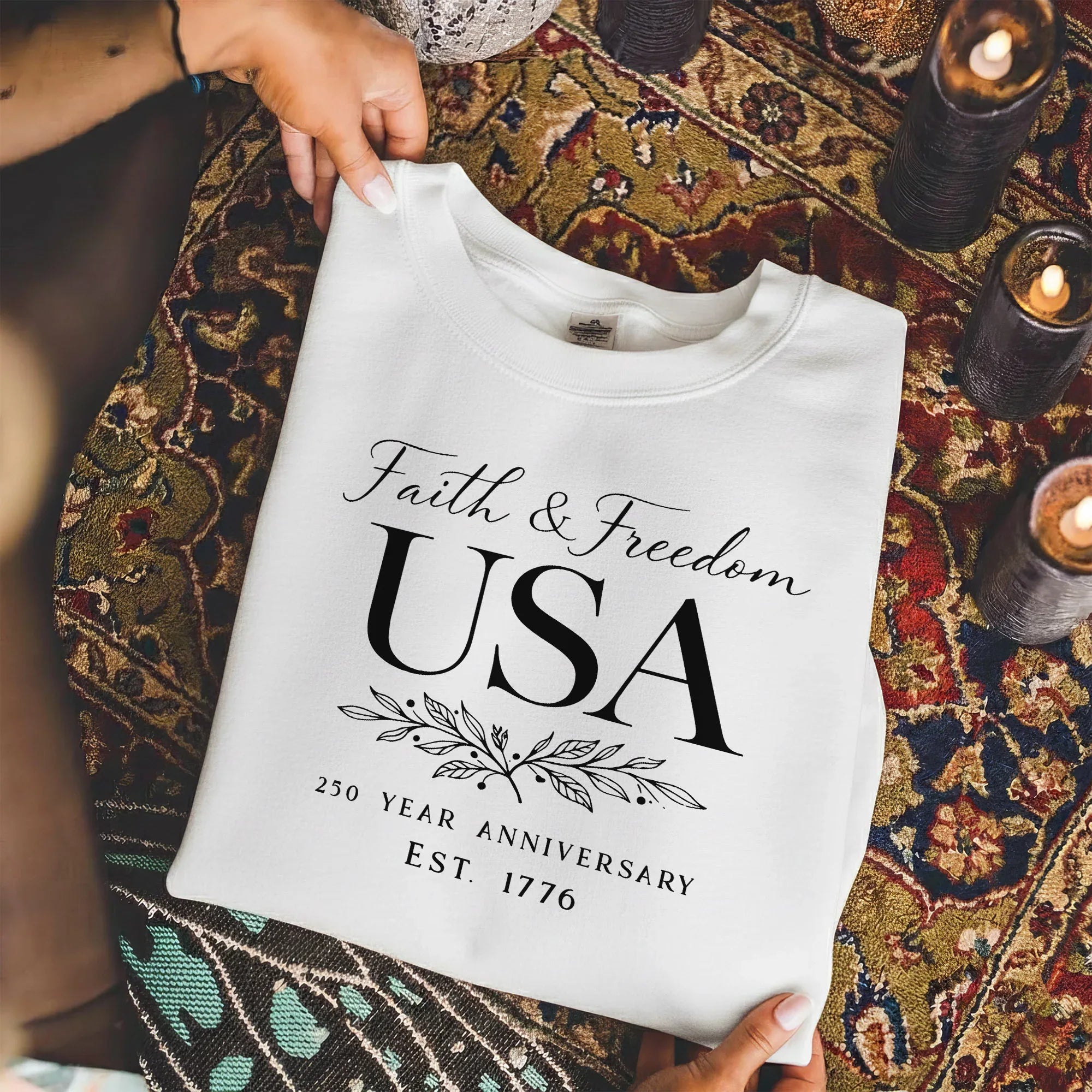 Faith & Freedom USA Script – Hold Fast Faith – Unisex Tshirt / Hoodie / Sweatshirt - Faith Guided Life