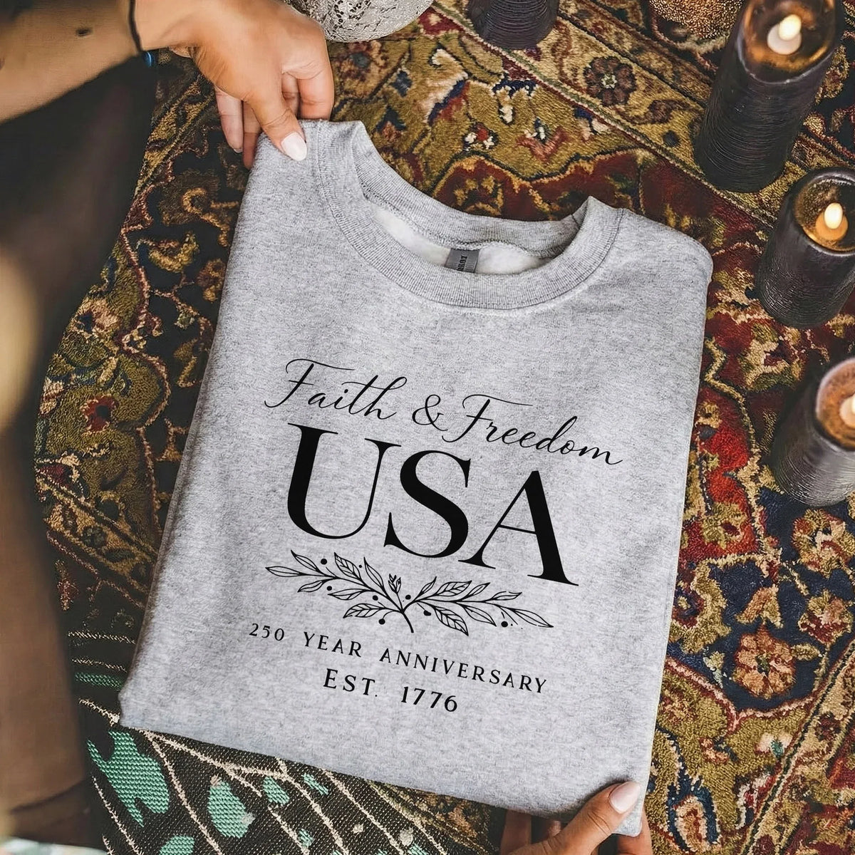 Faith & Freedom USA Script – Hold Fast Faith – Unisex Tshirt / Hoodie / Sweatshirt - Faith Guided Life