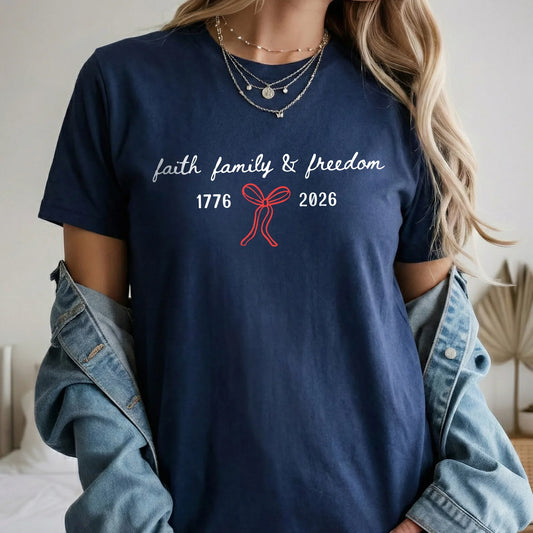 Faith, Family & Freedom Bow – Hold Fast Faith – Unisex Tshirt / Hoodie / Sweatshirt - Faith Guided Life