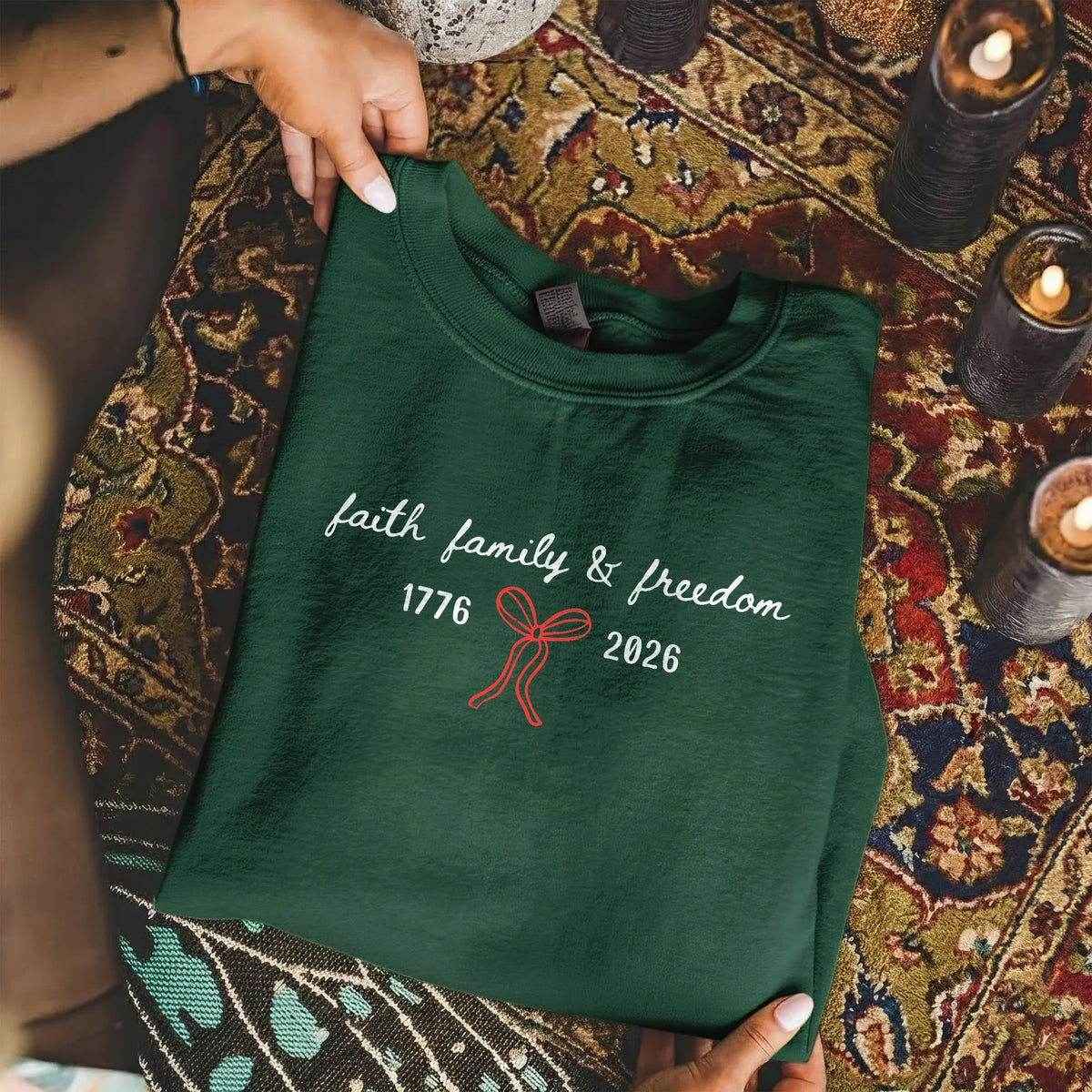 Faith, Family & Freedom Bow – Hold Fast Faith – Unisex Tshirt / Hoodie / Sweatshirt - Faith Guided Life