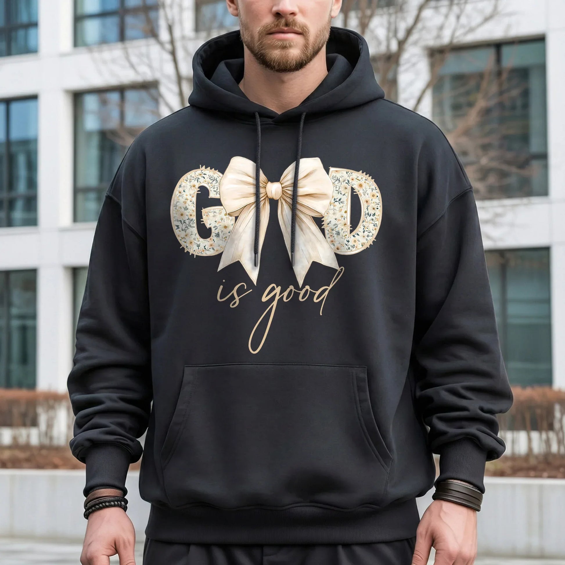 God Is Good Bow Floral – Christian Patterns – Unisex Tshirt / Hoodie / Sweatshirt - Faith Guided Life