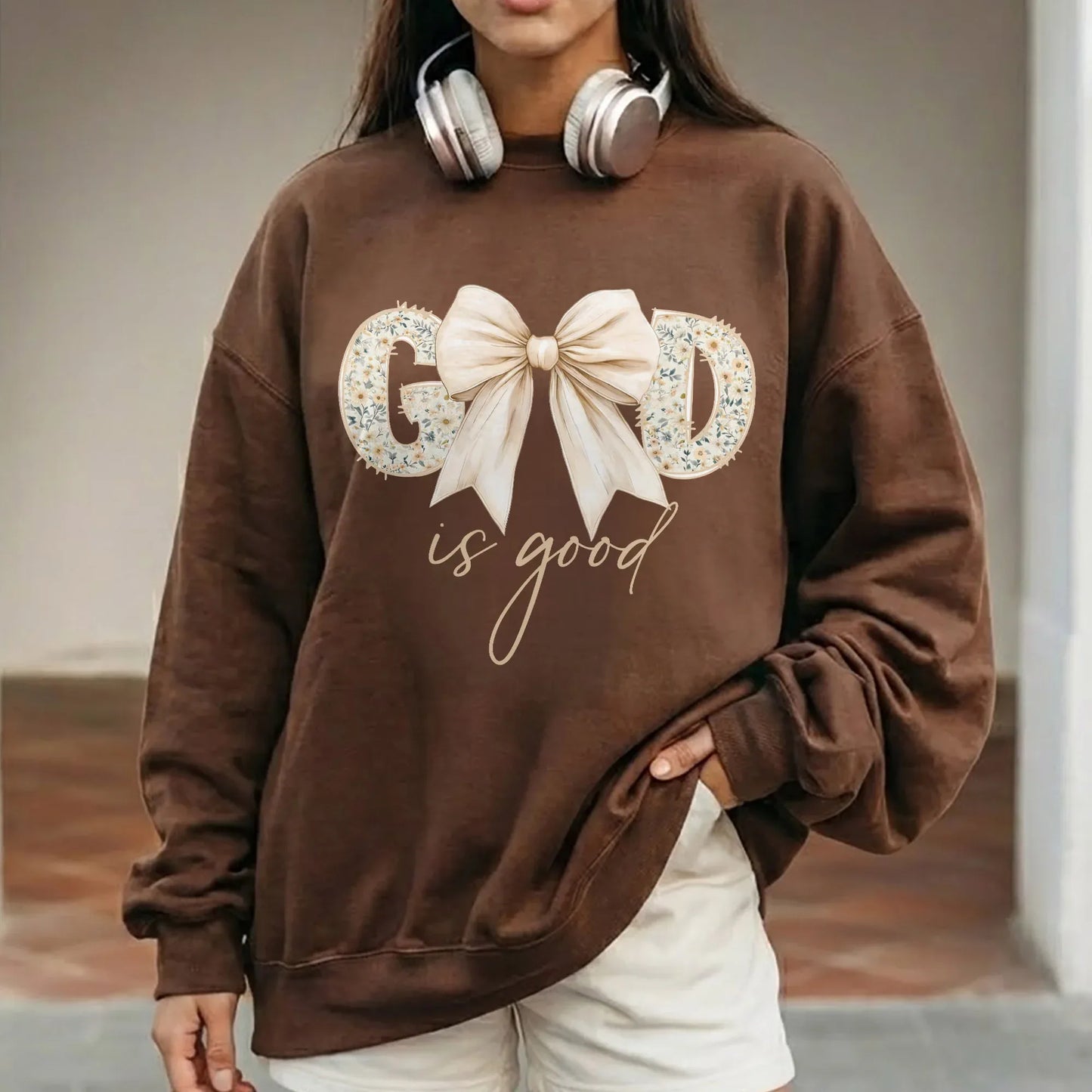 God Is Good Bow Floral – Christian Patterns – Unisex Tshirt / Hoodie / Sweatshirt - Faith Guided Life