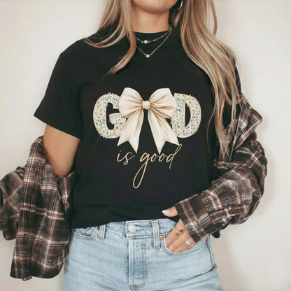 God Is Good Bow Floral – Christian Patterns – Unisex Tshirt / Hoodie / Sweatshirt - Faith Guided Life
