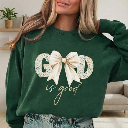 God Is Good Bow Floral – Christian Patterns – Unisex Tshirt / Hoodie / Sweatshirt - Faith Guided Life