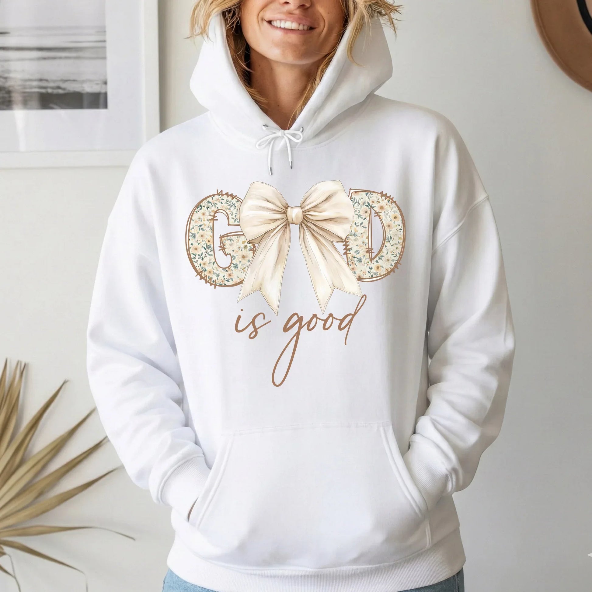 God Is Good Bow Floral – Christian Patterns – Unisex Tshirt / Hoodie / Sweatshirt - Faith Guided Life