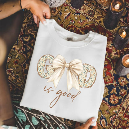 God Is Good Bow Floral – Christian Patterns – Unisex Tshirt / Hoodie / Sweatshirt - Faith Guided Life