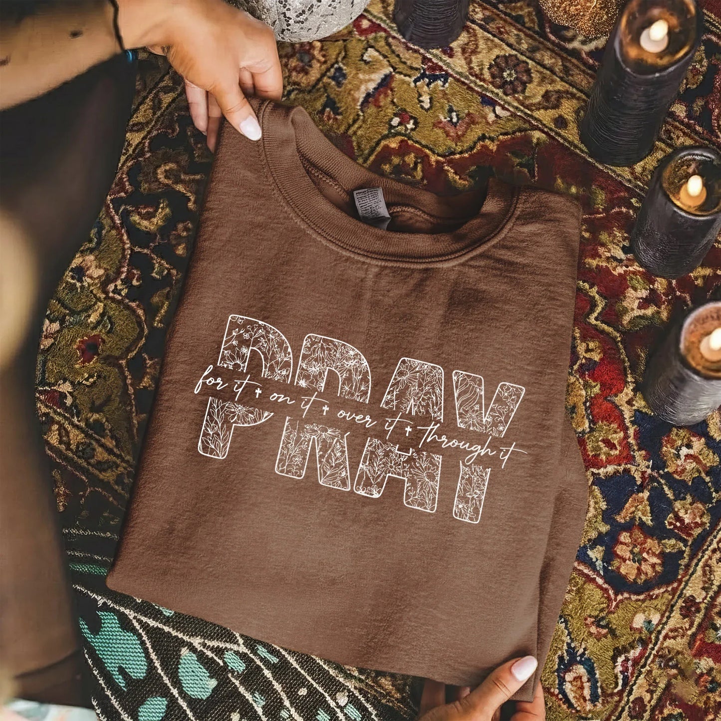 Pray Over It – Faith Floral – Unisex Tshirt / Hoodie / Sweatshirt - Faith Guided Life