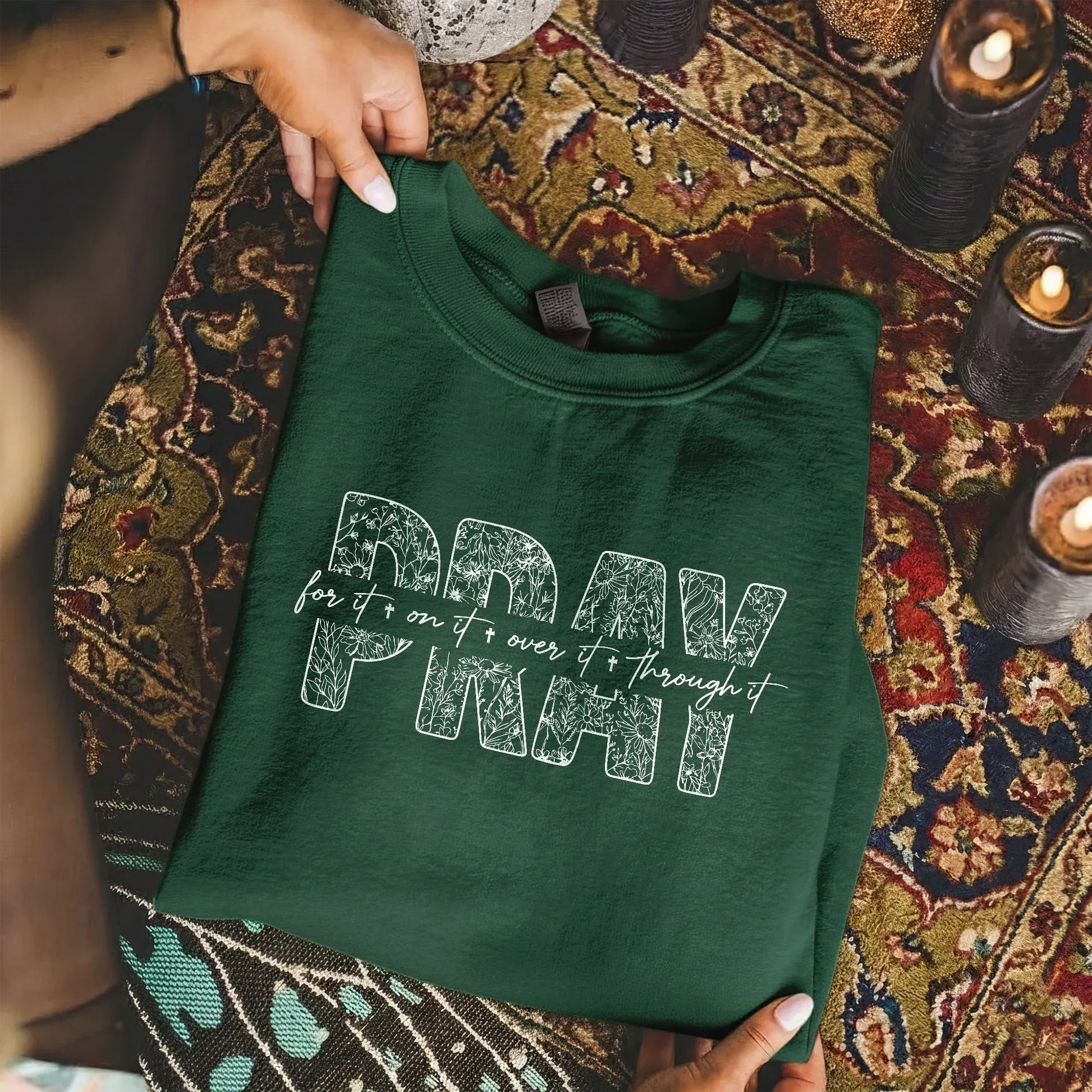 Pray Over It – Faith Floral – Unisex Tshirt / Hoodie / Sweatshirt - Faith Guided Life