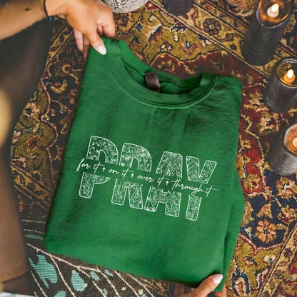 [COMFORT T-SHIRT] Pray Over It – Faith Floral - Faith Guided Life