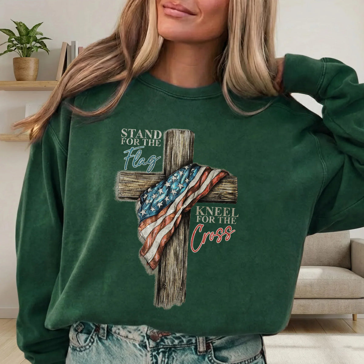 Stand for the Flag Kneel for the Cross – Hold Fast Faith – Unisex Tshirt / Hoodie / Sweatshirt - Faith Guided Life