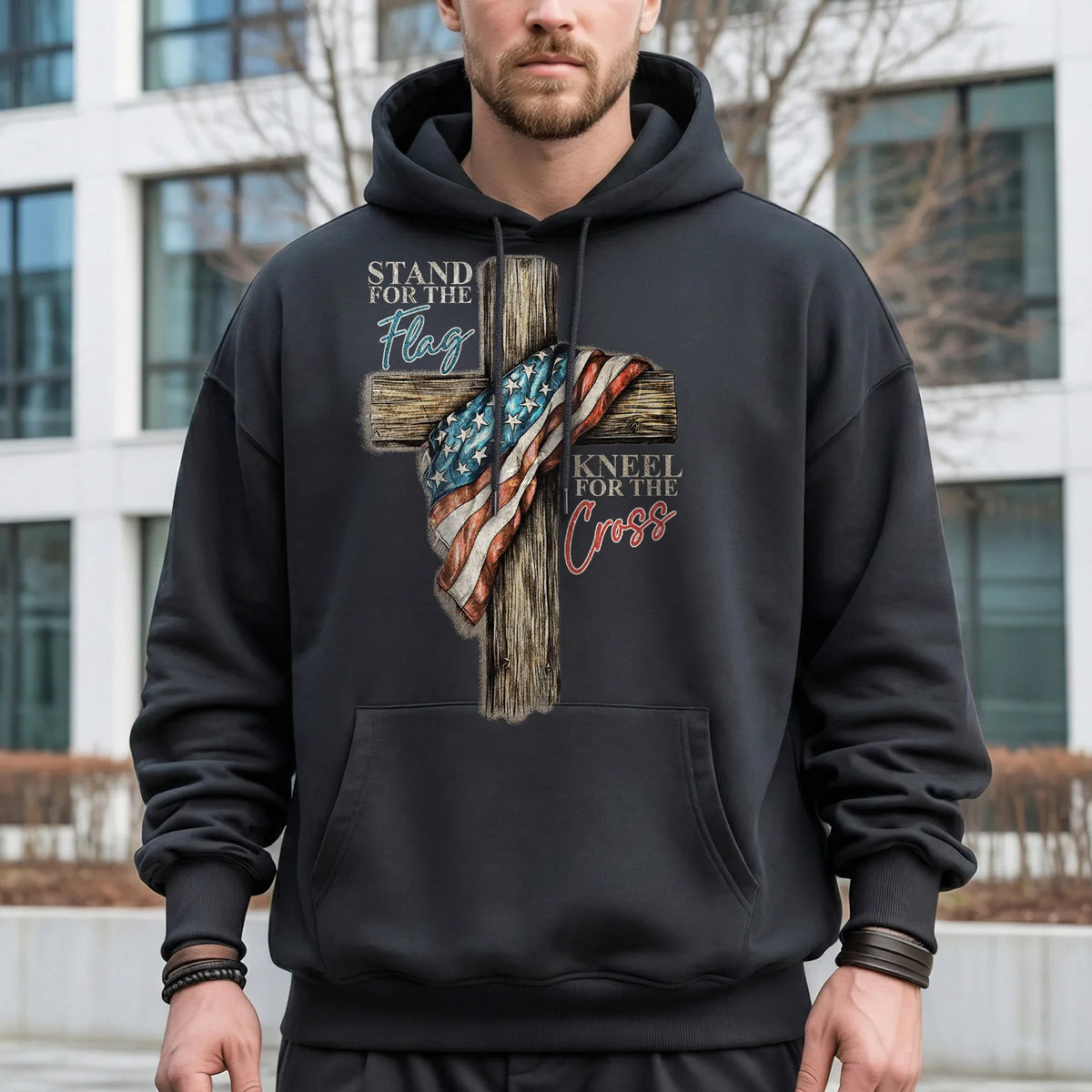 Stand for the Flag Kneel for the Cross – Hold Fast Faith – Unisex Tshirt / Hoodie / Sweatshirt - Faith Guided Life