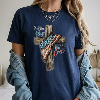 Stand for the Flag Kneel for the Cross – Hold Fast Faith – Unisex Tshirt / Hoodie / Sweatshirt - Faith Guided Life