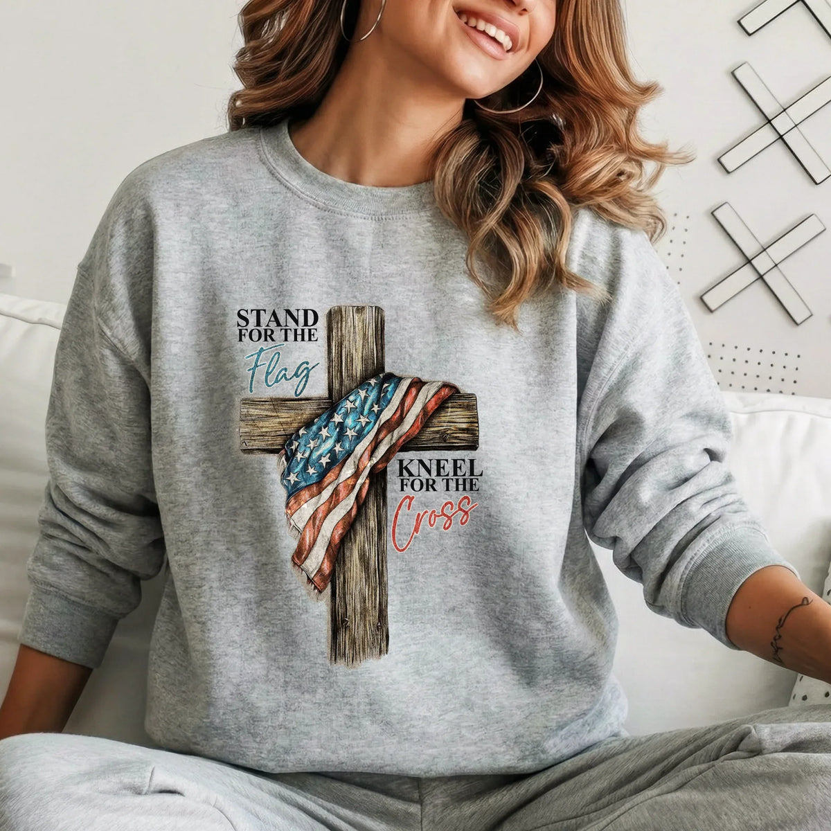 Stand for the Flag Kneel for the Cross – Hold Fast Faith – Unisex Tshirt / Hoodie / Sweatshirt - Faith Guided Life