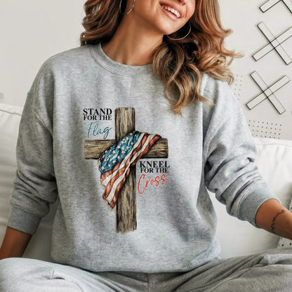 Stand for the Flag Kneel for the Cross – Hold Fast Faith – Unisex Tshirt / Hoodie / Sweatshirt - Faith Guided Life