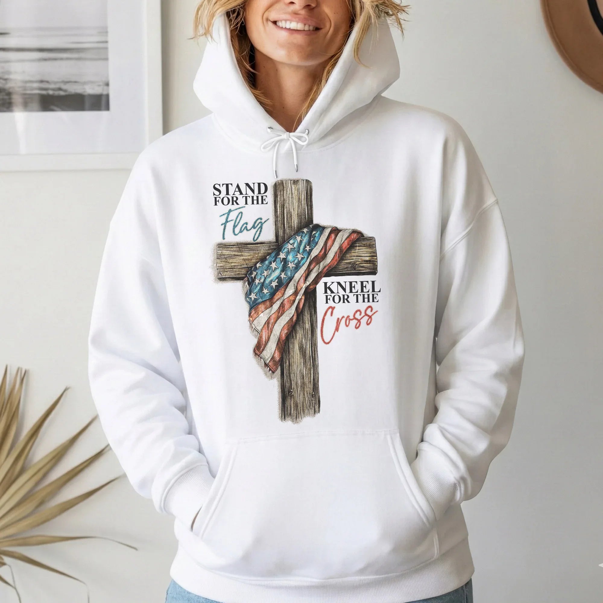 Stand for the Flag Kneel for the Cross – Hold Fast Faith – Unisex Tshirt / Hoodie / Sweatshirt - Faith Guided Life