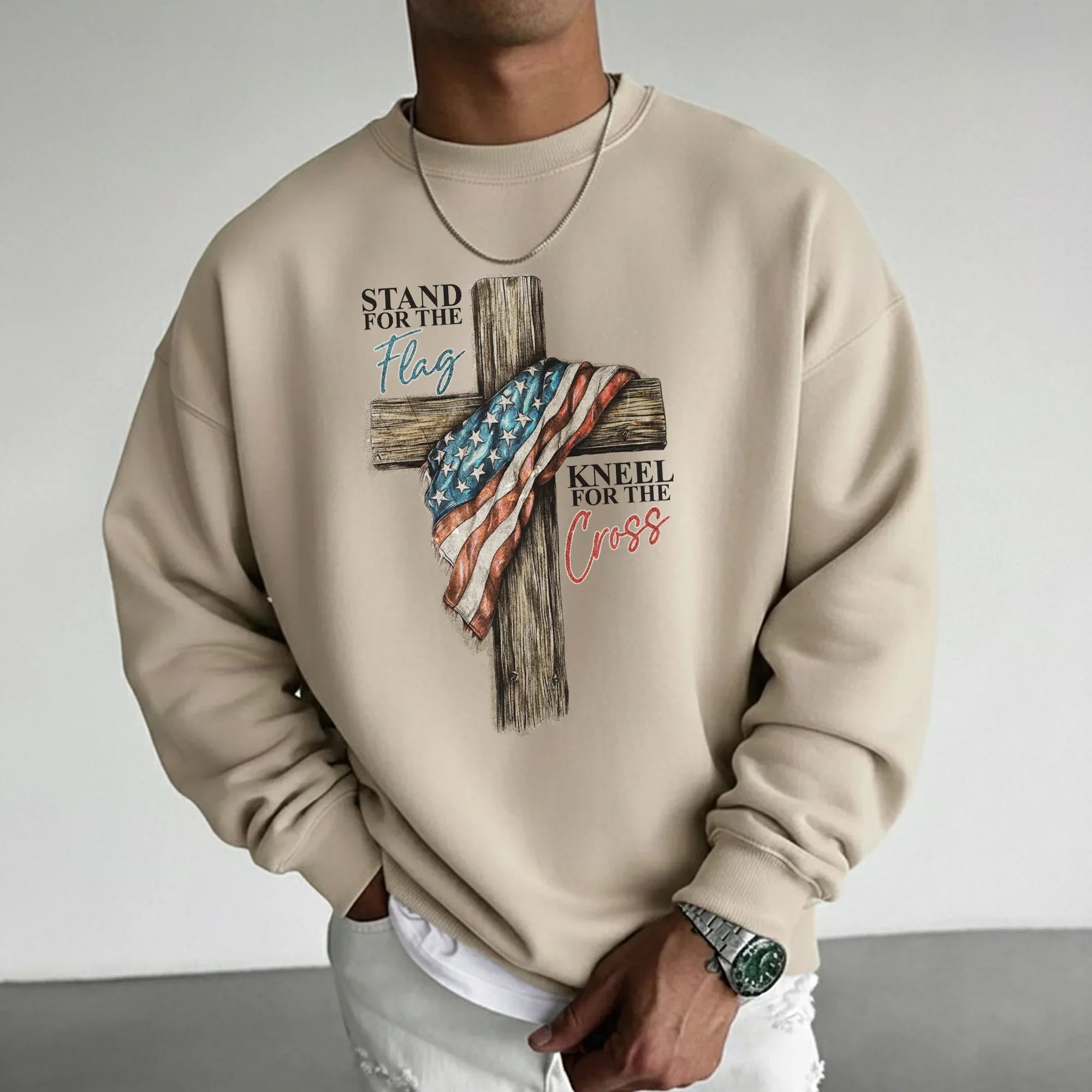 Stand for the Flag Kneel for the Cross – Hold Fast Faith – Unisex Tshirt / Hoodie / Sweatshirt - Faith Guided Life