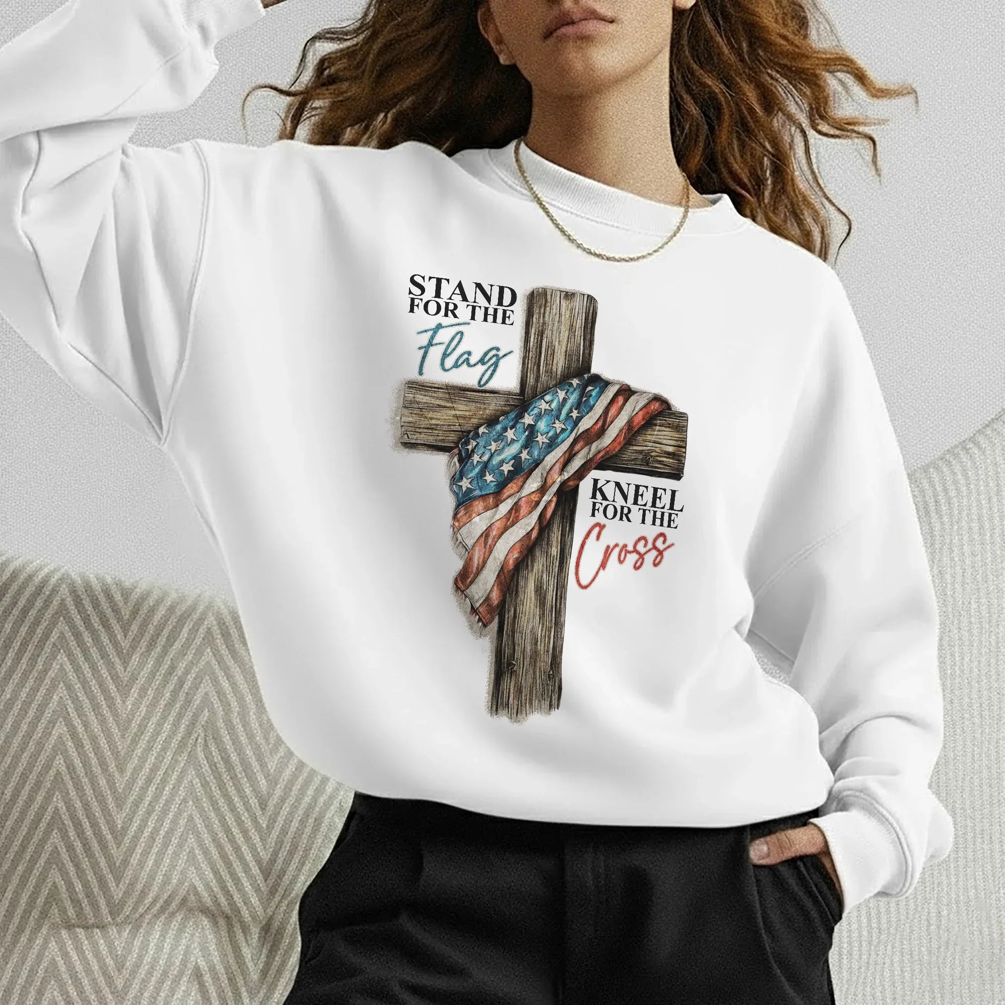 Stand for the Flag Kneel for the Cross – Hold Fast Faith – Unisex Tshirt / Hoodie / Sweatshirt - Faith Guided Life