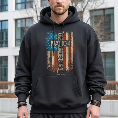 One Nation Under God Cross Flag – Hold Fast Faith – Unisex Tshirt / Hoodie / Sweatshirt - Faith Guided Life