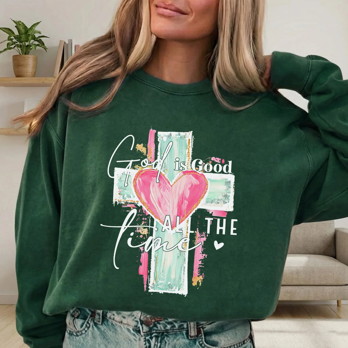 God Is Good All The Time – Faith Floral – Unisex Tshirt / Hoodie / Sweatshirt - Faith Guided Life