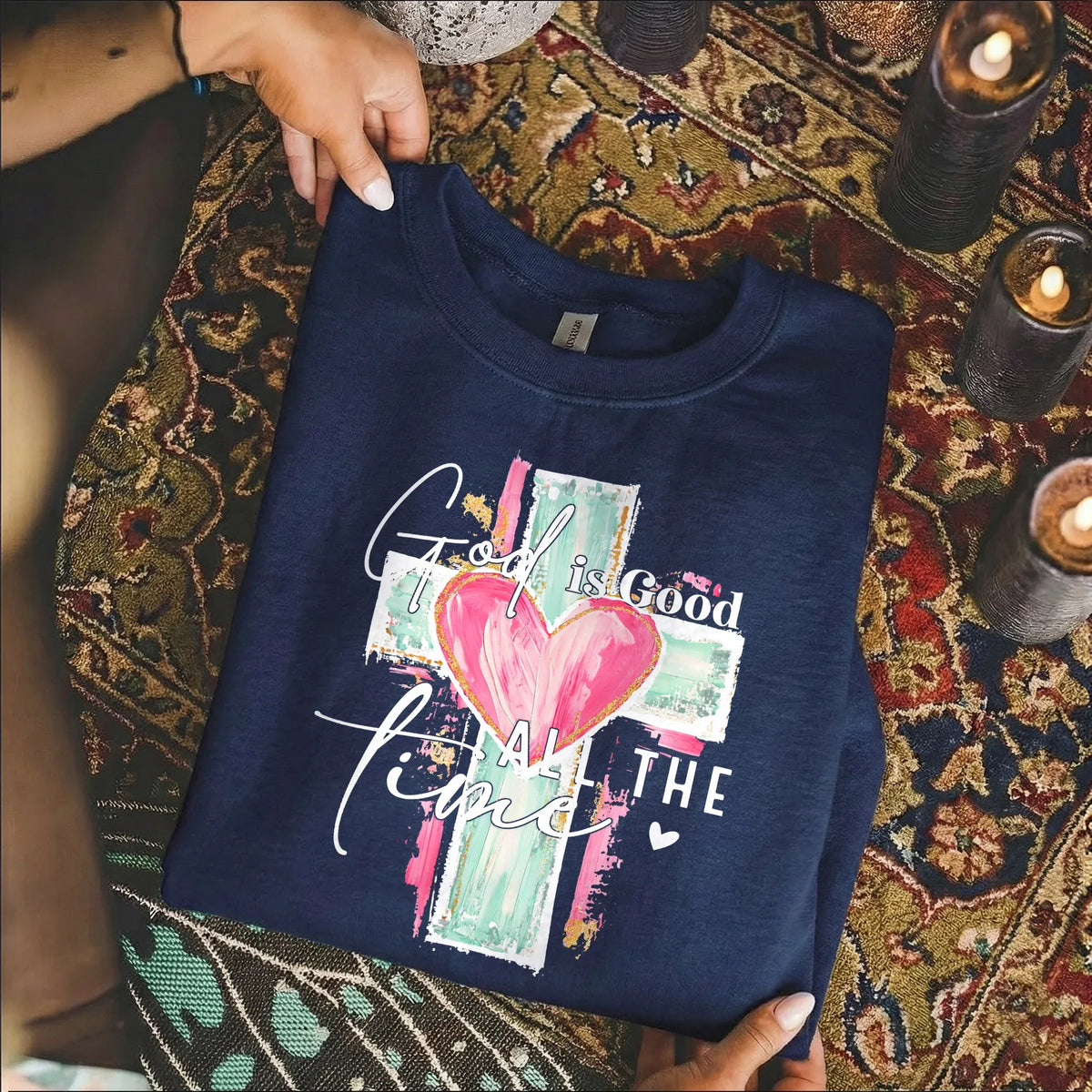 God Is Good All The Time – Faith Floral – Unisex Tshirt / Hoodie / Sweatshirt - Faith Guided Life