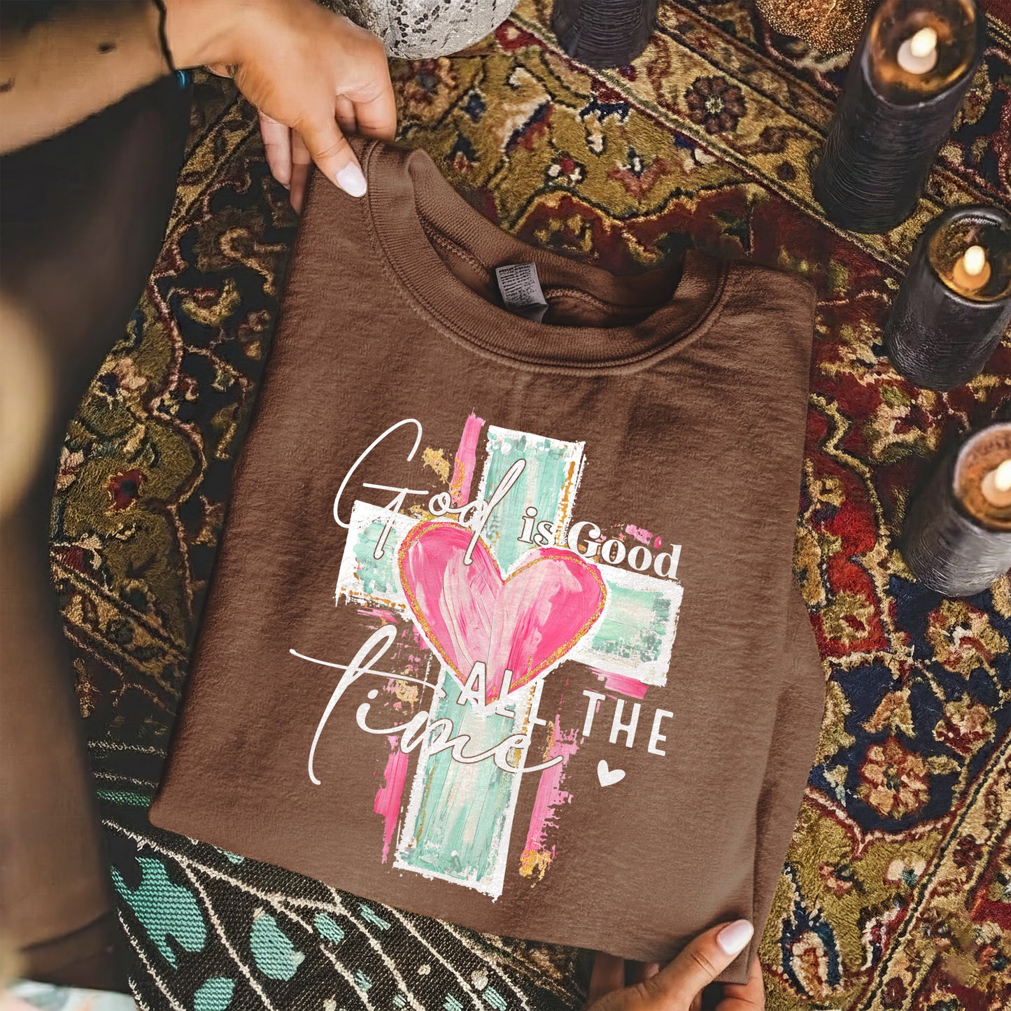 God Is Good All The Time – Faith Floral – Unisex Tshirt / Hoodie / Sweatshirt