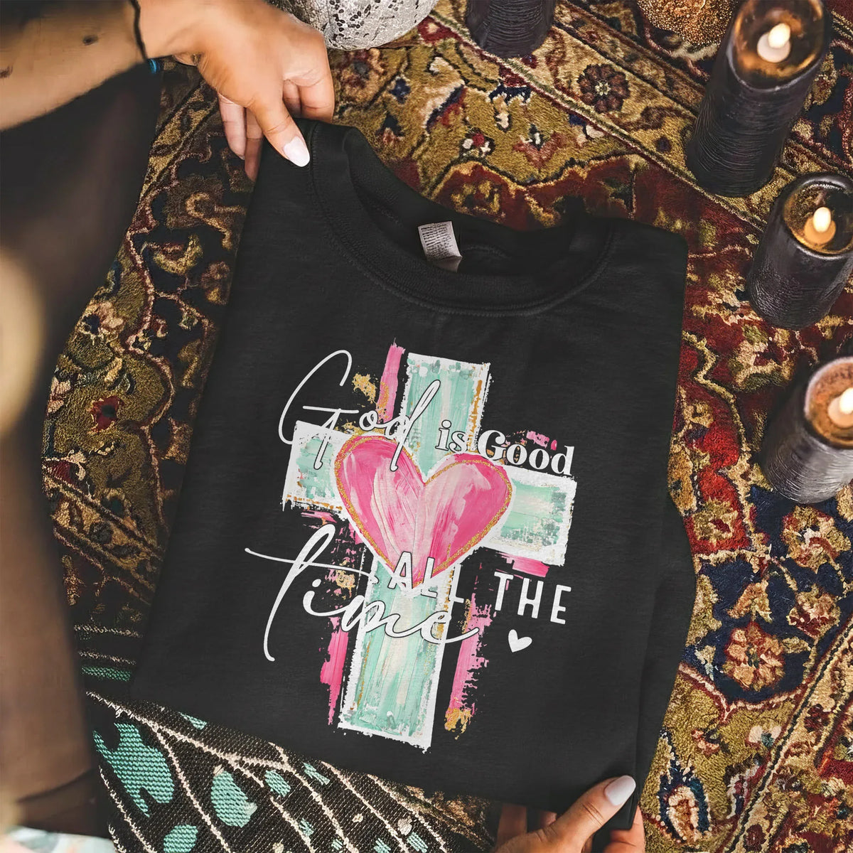 God Is Good All The Time – Faith Floral – Unisex Tshirt / Hoodie / Sweatshirt - Faith Guided Life