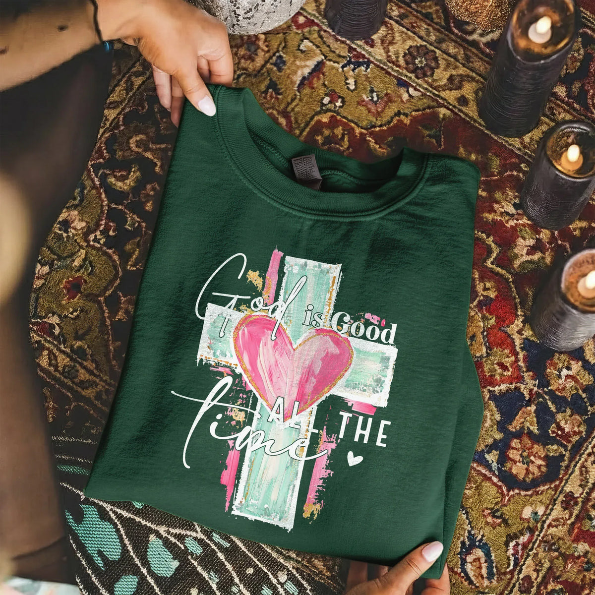 God Is Good All The Time – Faith Floral – Unisex Tshirt / Hoodie / Sweatshirt - Faith Guided Life