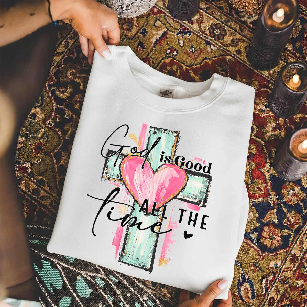 God Is Good All The Time – Faith Floral – Unisex Tshirt / Hoodie / Sweatshirt - Faith Guided Life