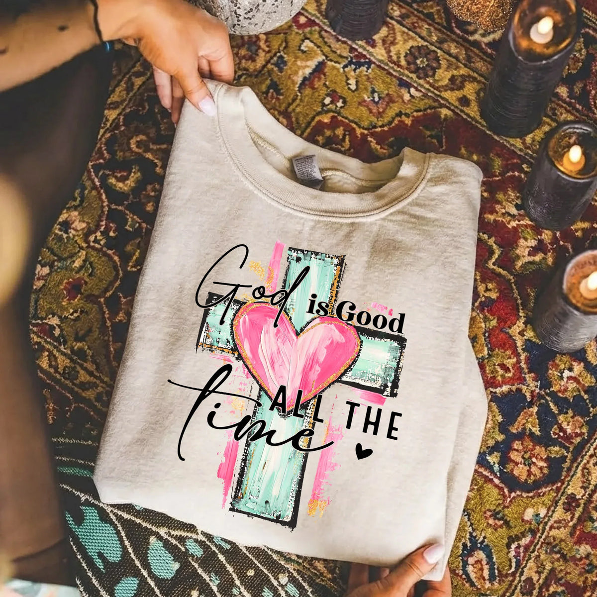 God Is Good All The Time – Faith Floral – Unisex Tshirt / Hoodie / Sweatshirt - Faith Guided Life
