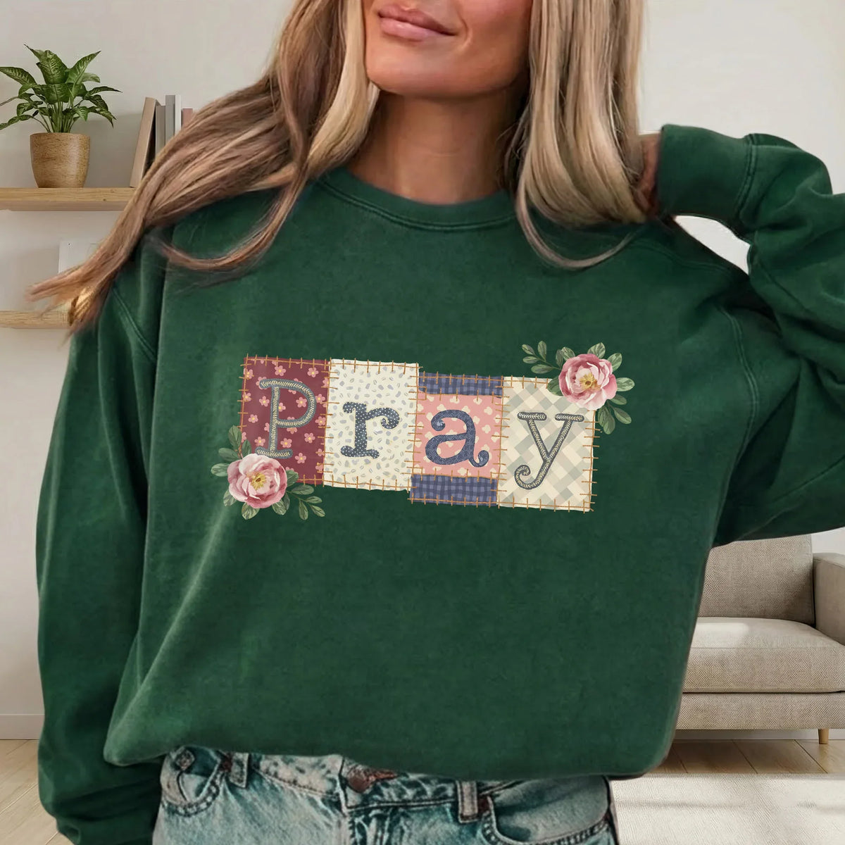 Pray Floral Patchwork – Faith Floral – Unisex Tshirt / Hoodie / Sweatshirt - Faith Guided Life
