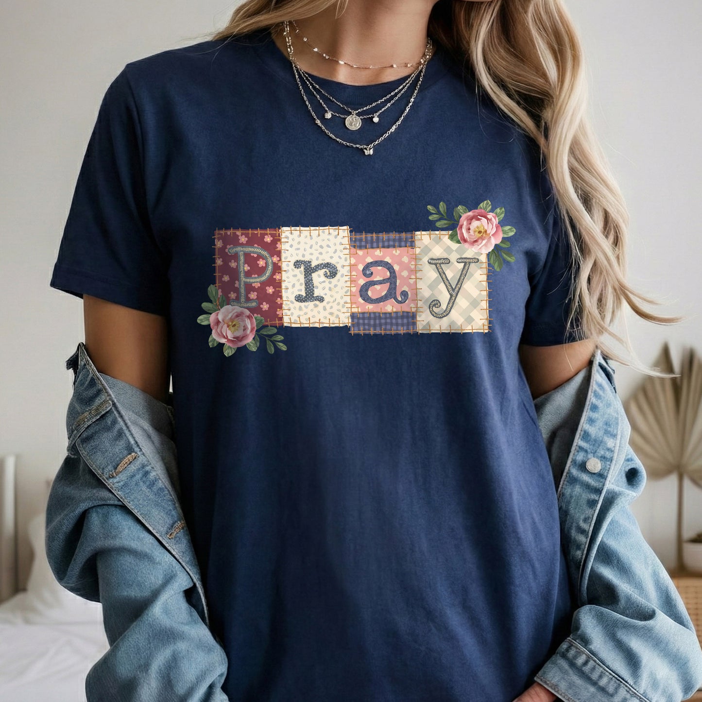 Pray Floral Patchwork – Faith Floral – Unisex Tshirt / Hoodie / Sweatshirt