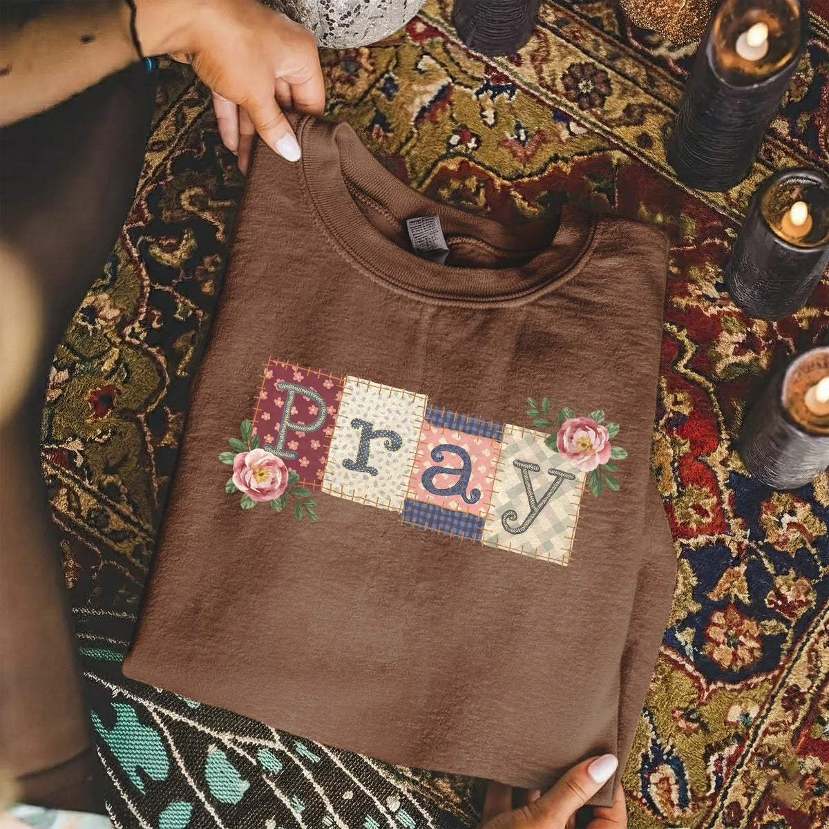 Pray Floral Patchwork – Faith Floral – Unisex Tshirt / Hoodie / Sweatshirt - Faith Guided Life