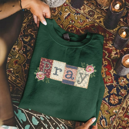 Pray Floral Patchwork – Faith Floral – Unisex Tshirt / Hoodie / Sweatshirt