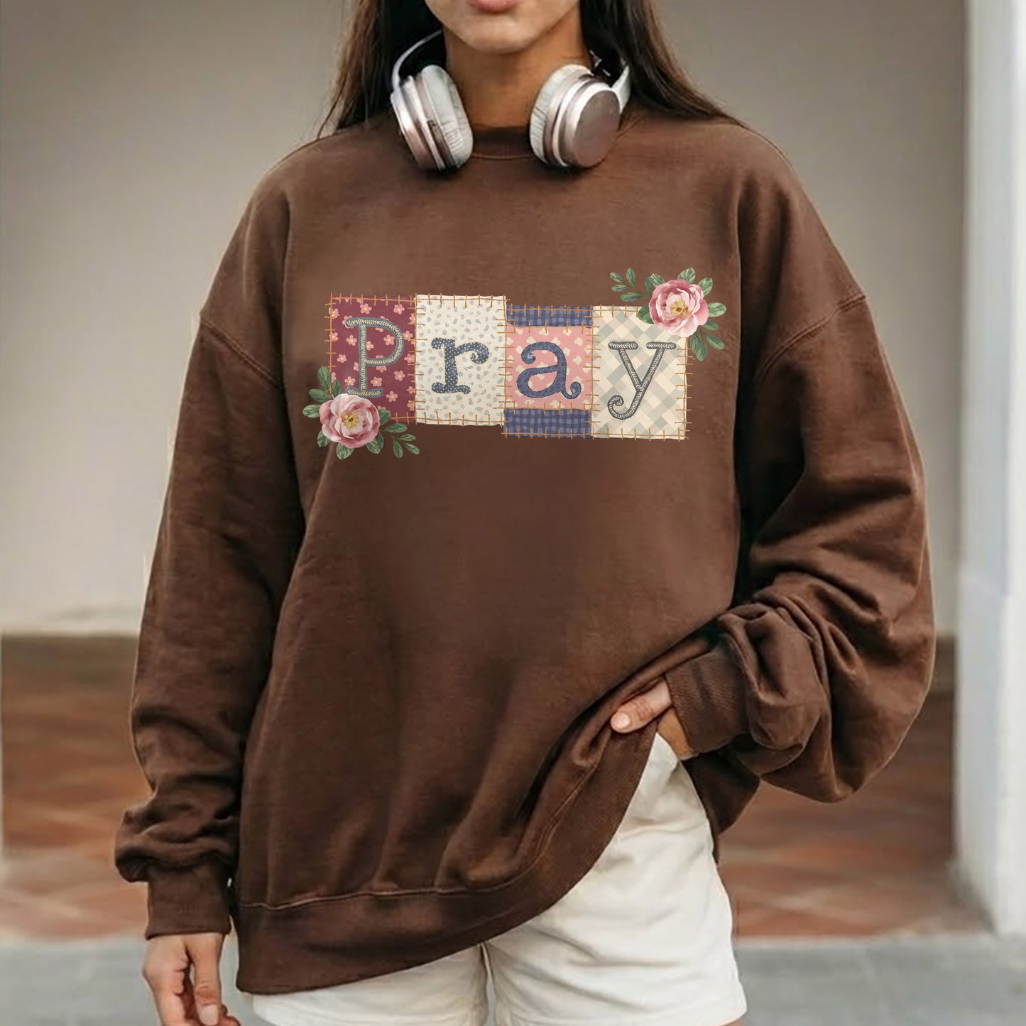 Pray Floral Patchwork – Faith Floral – Unisex Tshirt / Hoodie / Sweatshirt