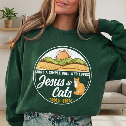 Just A Simple Girl: Jesus & Cats – Wild Animals – Unisex Tshirt / Hoodie / Sweatshirt