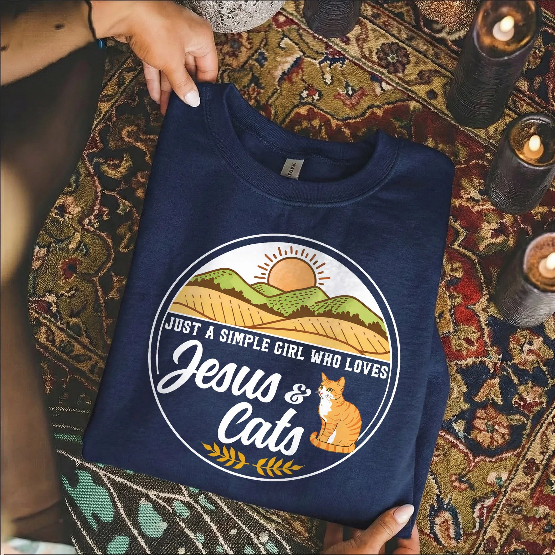 Just A Simple Girl: Jesus & Cats – Wild Animals – Unisex Tshirt / Hoodie / Sweatshirt - Faith Guided Life