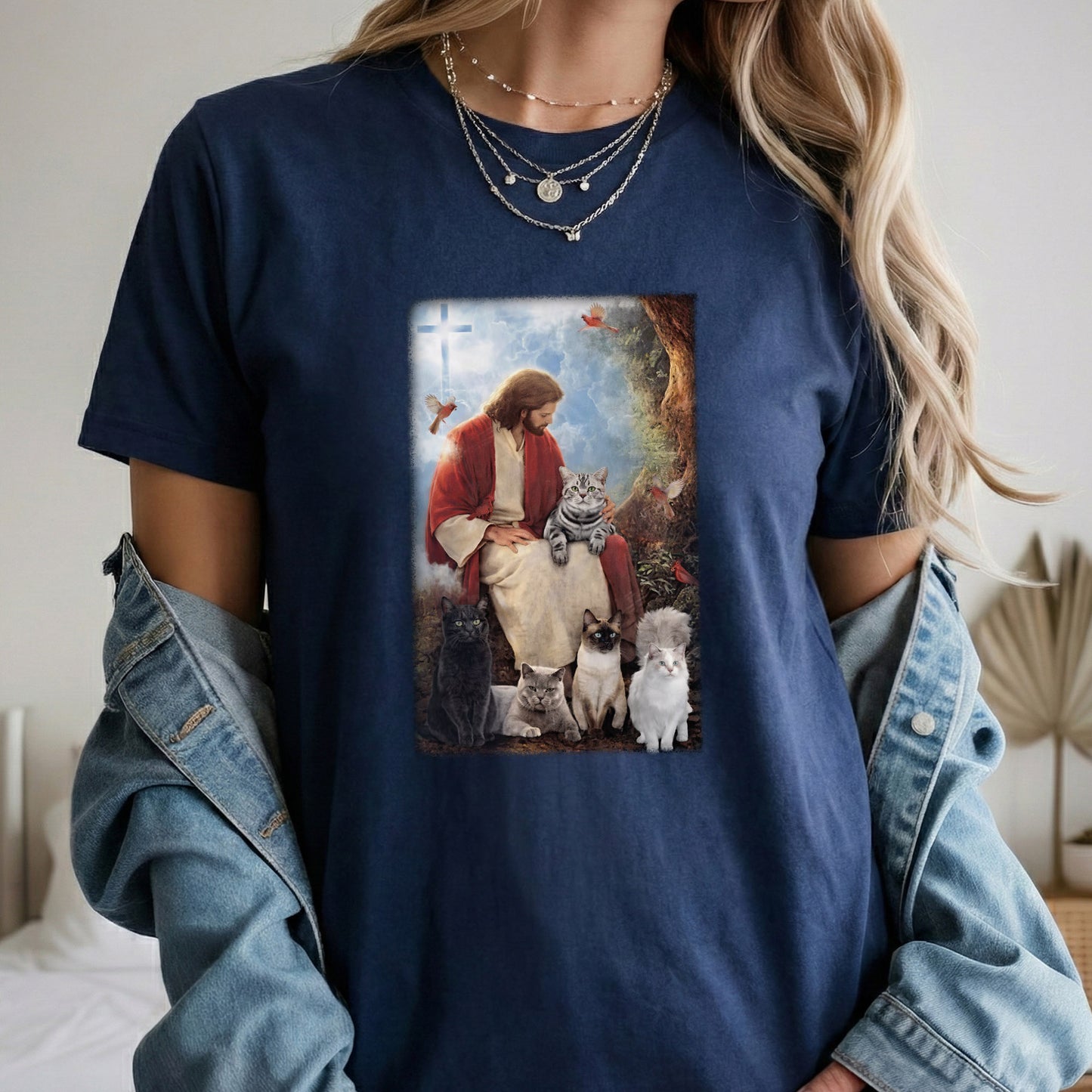 Jesus & His Feline Friends – Wild Animals – Unisex Tshirt / Hoodie / Sweatshirt