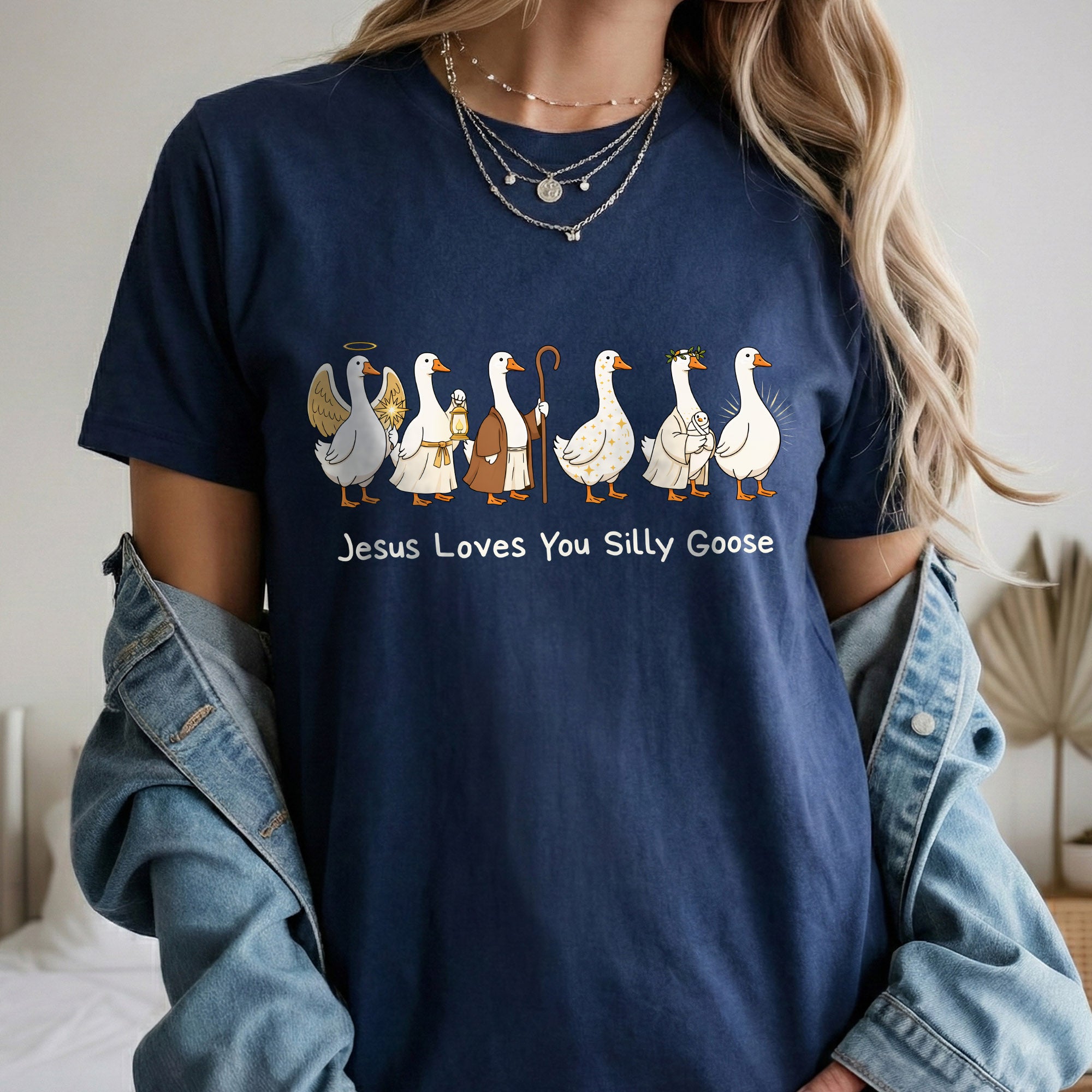 [COMFORT T-SHIRT] Jesus Loves You Silly Goose – Wild Animals