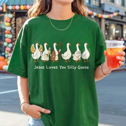 [COMFORT T-SHIRT] Jesus Loves You Silly Goose – Wild Animals