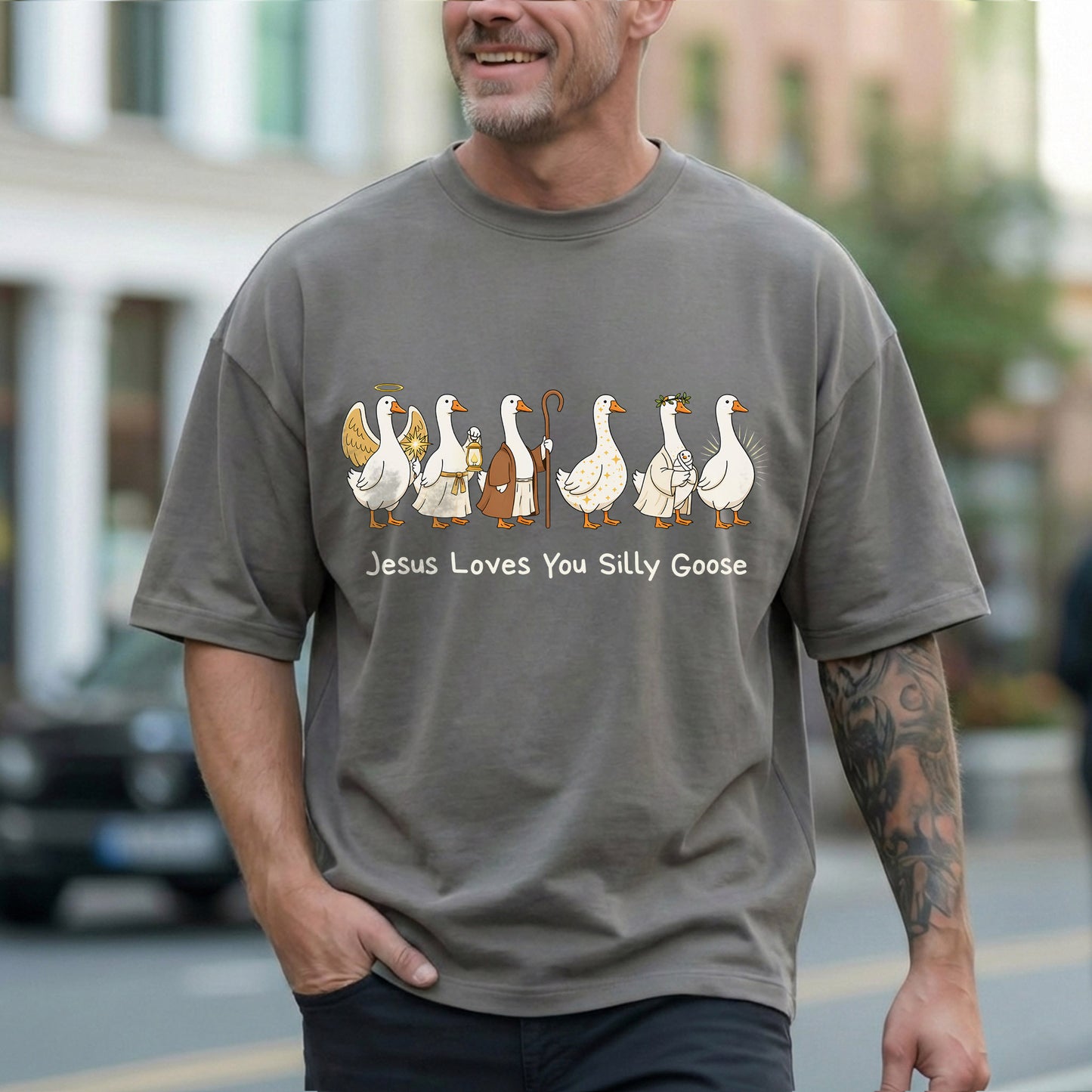 [COMFORT T-SHIRT] Jesus Loves You Silly Goose – Wild Animals