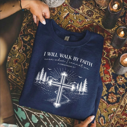 2 Corinthians 5:7: The Guided Path – Walk by Faith – Unisex Tshirt / Hoodie / Sweatshirt - Faith Guided Life