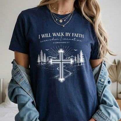 2 Corinthians 5:7: The Guided Path – Walk by Faith – Unisex Tshirt / Hoodie / Sweatshirt - Faith Guided Life