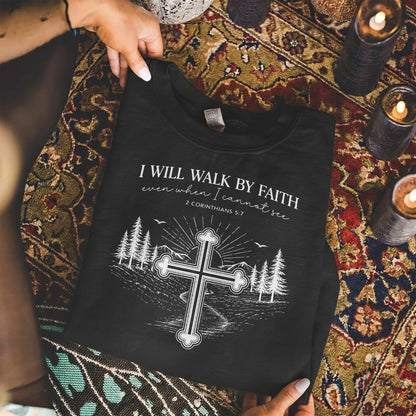 2 Corinthians 5:7: The Guided Path – Walk by Faith – Unisex Tshirt / Hoodie / Sweatshirt - Faith Guided Life